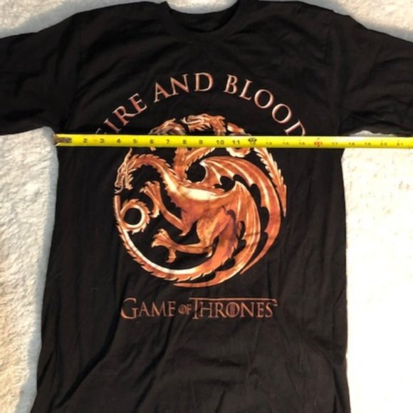 Fire and Blood Game of Thrones Big Logo T-shirt - Picture 4 of 5